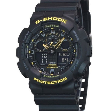 Reloj Casio G-Shock Caution amarillo analógico digital correa de resina esfera negra GA-100CY-1A 200M para hombre