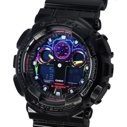 Casio G-Shock Virtual Rainbow Analógico Digital Cuarzo GA-100RGB-1A GA100RGB-1 200M Reloj para hombre