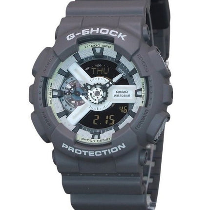 Reloj para hombre Casio G-Shock Hidden Glow Series analógico digital con correa de resina y esfera gris de cuarzo GA-110HD-8A 20