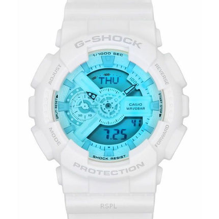 Reloj Casio G-Shock analógico digital con correa de resina blanca y esfera multicolor de cuarzo GA-110TL-7A 200M para hombre