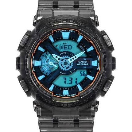 Reloj Casio G-Shock analógico digital transparente con correa de resina negra y esfera multicolor GA-110TLS-8A 200M para hombre