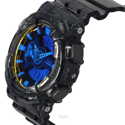 Reloj Casio G-Shock analógico digital transparente con correa de resina negra y esfera multicolor GA-110TLS-8A 200M para hombre