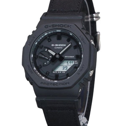 Reloj Casio G-Shock analógico digital con correa de tela ecológica y esfera negra de cuarzo GA-2100BCE-1A 200M para hombre