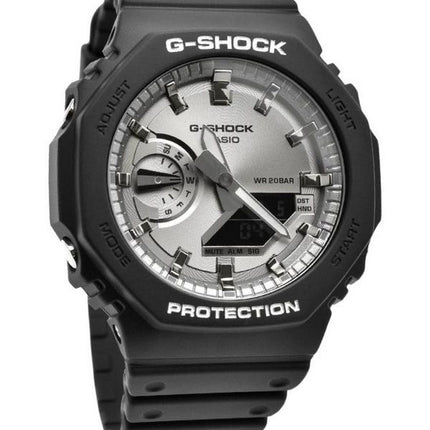 Reloj Casio G-Shock analÃ³gico digital negro y plateado con correa de resina de cuarzo GA-2100SB-1A 200M para hombre