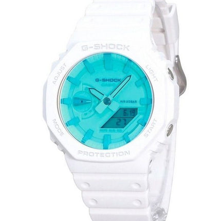 Reloj Casio G-Shock analógico digital con correa de resina blanca y esfera multicolor de cuarzo GA-2100TL-7A 200M para hombre