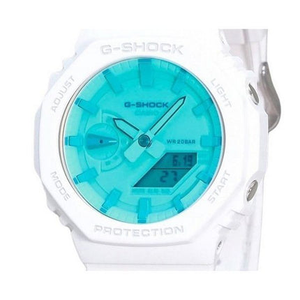 Reloj Casio G-Shock analógico digital con correa de resina blanca y esfera multicolor de cuarzo GA-2100TL-7A 200M para hombre