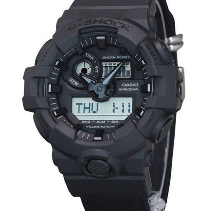 Reloj Casio G-Shock analógico digital con correa de tela ecológica y esfera negra de cuarzo GA-700BCE-1A 200M para hombre