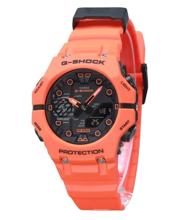 Reloj Casio G-Shock analógico digital con enlace para teléfono inteligente, correa de resina naranja de base biológica, esfera g