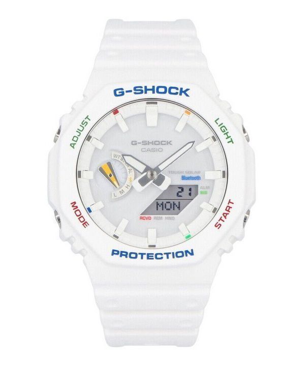 Reloj para hombre Casio G-Shock analógico digital con correa de resina y esfera blanca Tough Solar GA-B2100FC-7A 200M