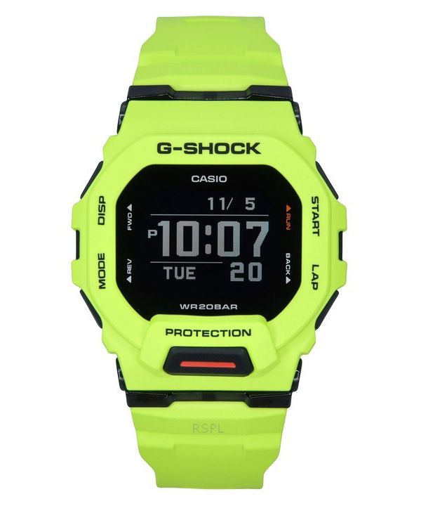 Reloj Casio G-Shock G-Squad Digital Smartphone Link con correa de resina amarilla GBD-200-9 de cuarzo y 200 m para hombre