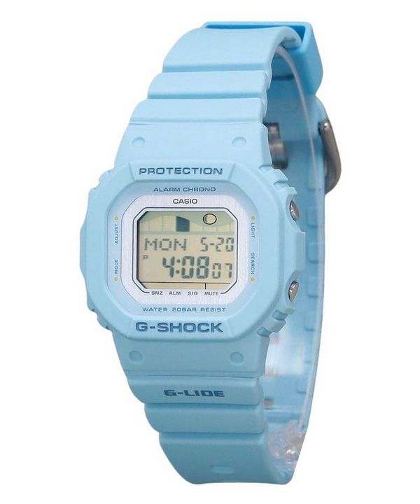 Reloj Casio G-Shock G-Lide digital azul claro con correa de resina de base biológica cuarzo GLX-S5600-2 200M para mujer