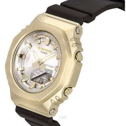 Reloj para mujer Casio G-Shock con revestimiento de metal, analógico, digital, con correa de resina, esfera plateada, cuarzo GM-