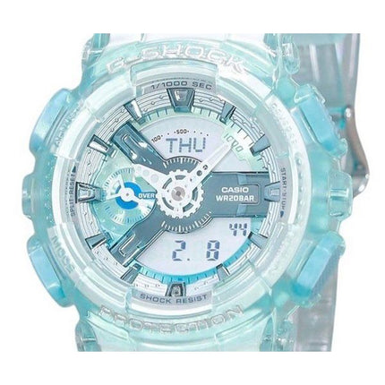 Reloj Casio G-Shock analógico digital virtual mundos translúcido azul claro esfera multicolor cuarzo GMA-S110VW-2A 200M para muj