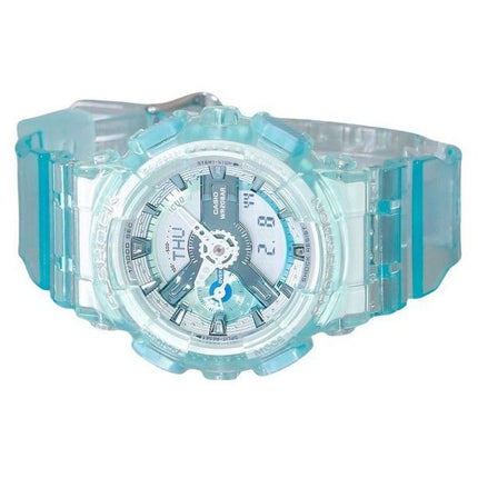 Reloj Casio G-Shock analógico digital virtual mundos translúcido azul claro esfera multicolor cuarzo GMA-S110VW-2A 200M para muj