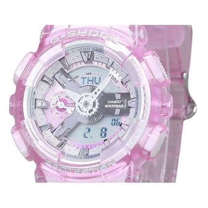 Reloj Casio G-Shock analógico digital virtual mundos translúcidos rosa multicolor cuarzo GMA-S110VW-4A 200M para mujer