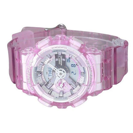 Reloj Casio G-Shock analógico digital virtual mundos translúcidos rosa multicolor cuarzo GMA-S110VW-4A 200M para mujer