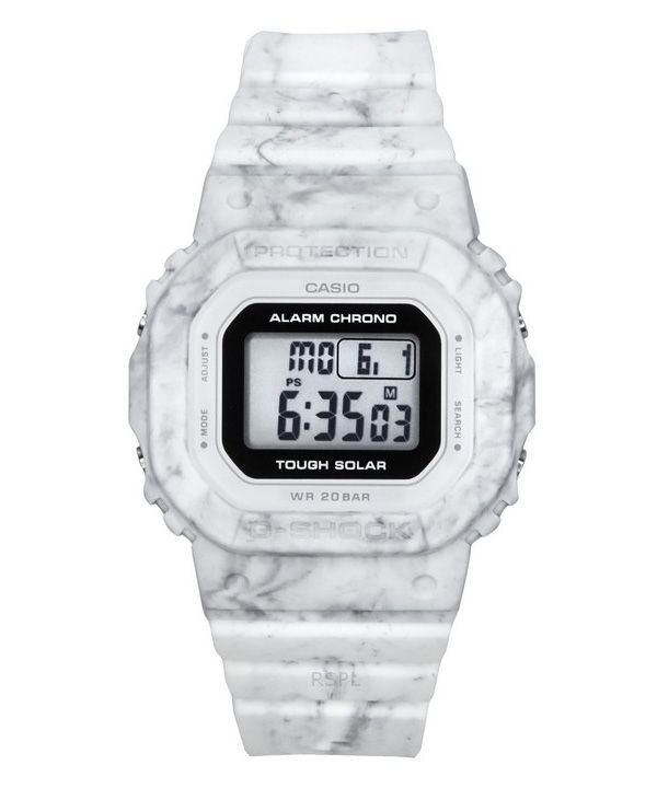 Reloj Casio G-Shock Digital White con correa de resina de base biológica Tough Solar GMS-S5600RT-7 200M para mujer