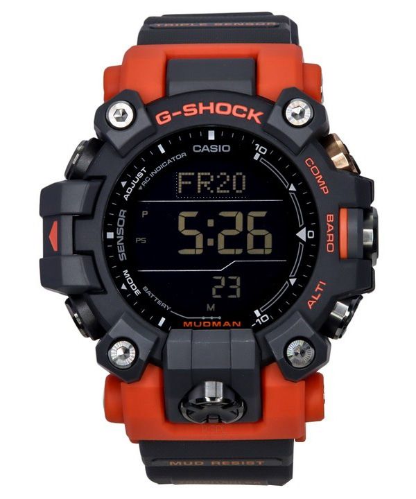 Reloj Casio G-Shock Mudman Master Of G-Land Correa de resina digital naranja y negra Solar GW-9500-1A4 200M para hombre