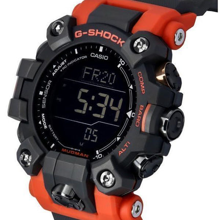 Reloj Casio G-Shock Mudman Master Of G-Land Correa de resina digital naranja y negra Solar GW-9500-1A4 200M para hombre