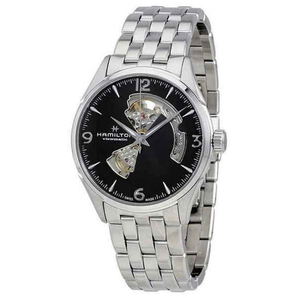 Reloj para hombre Hamilton Jazzmaster de acero inoxidable con corazÃ³n abierto y esfera negra automÃ¡tico H32705131