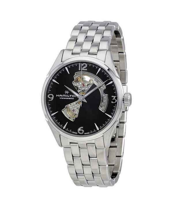 Reloj para hombre Hamilton Jazzmaster de acero inoxidable con corazÃ³n abierto y esfera negra automÃ¡tico H32705131