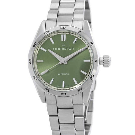 Hamilton Jazzmaster Performer Reloj automático de acero inoxidable con esfera verde H36105160 100M para mujer