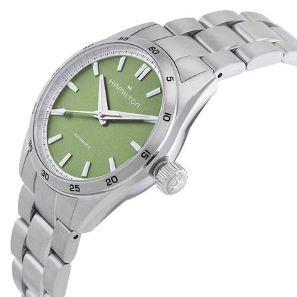 Hamilton Jazzmaster Performer Reloj automático de acero inoxidable con esfera verde H36105160 100M para mujer