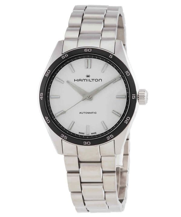 Hamilton Jazzmaster Performer Reloj automático de acero inoxidable con esfera blanca H36205110 100M para hombre