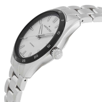 Hamilton Jazzmaster Performer Reloj automático de acero inoxidable con esfera blanca H36205110 100M para hombre