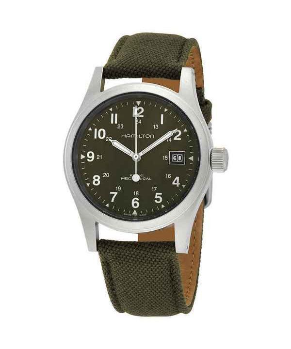 Reloj para hombre Hamilton Khaki Field con correa de lona mecánica y esfera verde H69439363