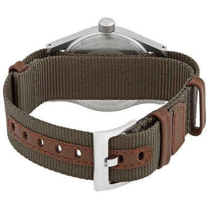 Reloj para hombre Hamilton Khaki Field verde con correa de nailon y esfera negra mecánica H69439931