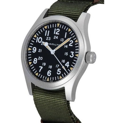 Hamilton Khaki Field correa de nylon esfera negra mecánico H69529933 Watch de Men es