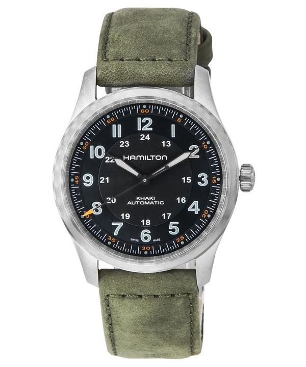 Hamilton Khaki Field titanio esfera negra automático H70205830 100M Watch de Men es