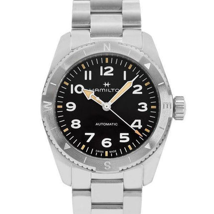 Reloj Hamilton Khaki Field Expedition de acero inoxidable con esfera negra y automático H70225130 100M para hombre