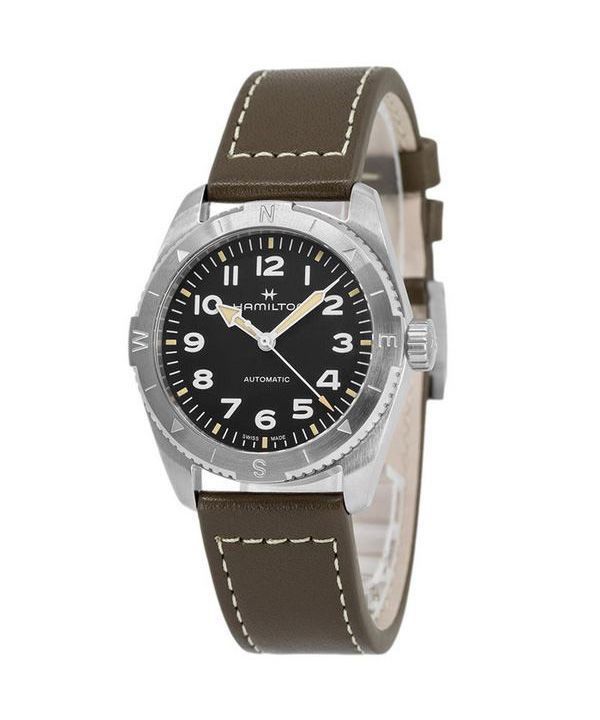 Reloj Hamilton Khaki Field Expedition con correa de cuero y esfera negra automático H70225830 100M para hombre