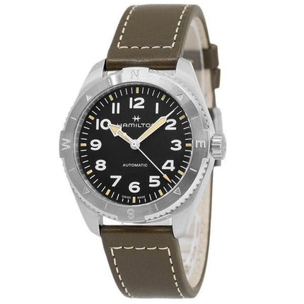 Reloj Hamilton Khaki Field Expedition con correa de cuero y esfera negra automático H70315830 100M para hombre