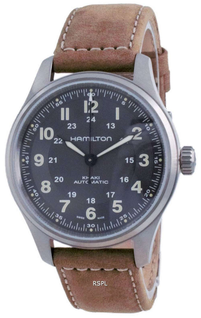 Hamilton Khaki Field Automatic Titanium Black Dial H70545550 100M Reloj para hombre