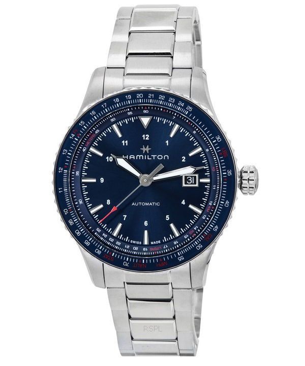 Reloj Hamilton Khaki Aviation Converter Blue Dial Automatic H76645140 100M para hombre