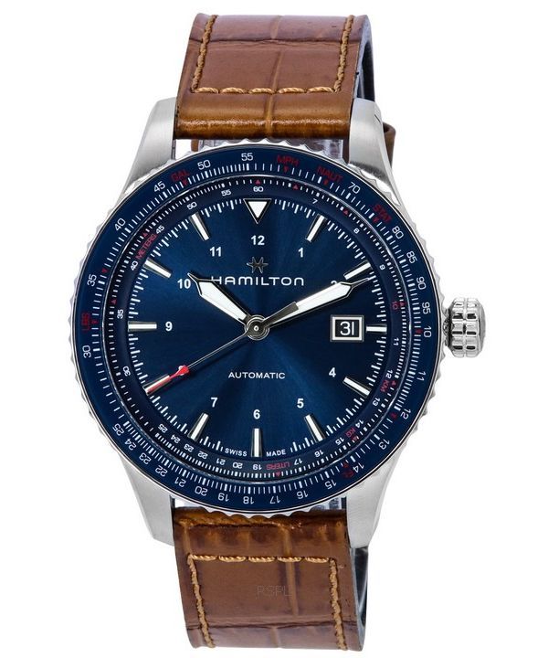 Reloj Hamilton Khaki Aviation Converter Blue Dial Automatic H76645540 100M para hombre