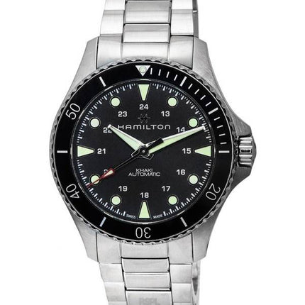 Reloj Hamilton Khaki Navy Scuba Black Dial Automatic Diver&#39,s H82515130 300M para hombre