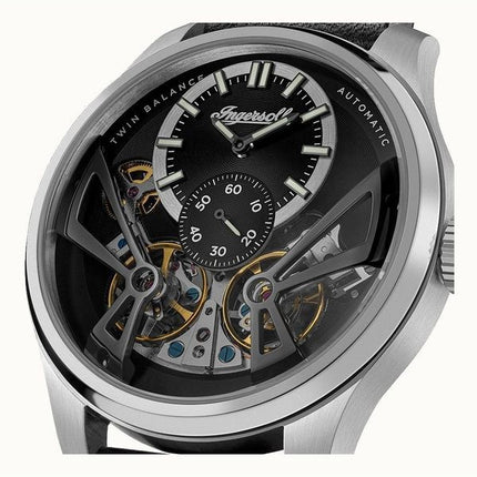 Reloj automático Ingersoll The Naismith con correa de cuero y esfera esquelética negra I16101 para hombre