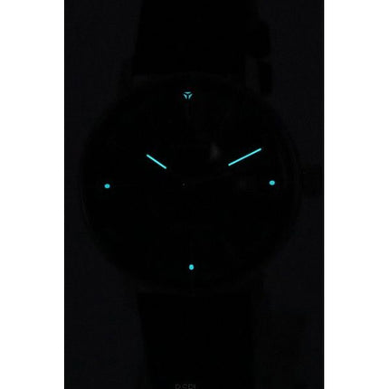 Iron Annie Bauhaus Correa de cuero Esfera negra Automático 50502 Reloj para hombre