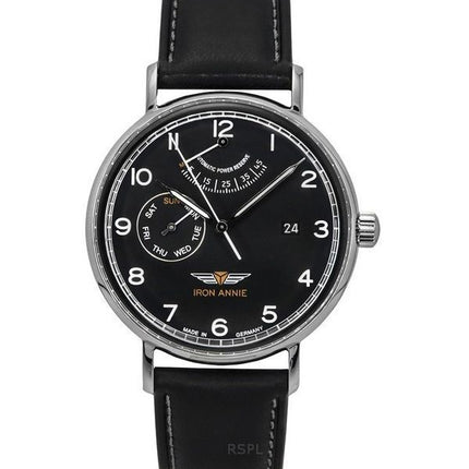 Iron Annie Amazonas Impression Leather Strap Black Dial Automatic 59602 Mens Watch