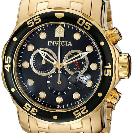 Invicta Pro-Diver Cronógrafo oro tono 200M 0072 reloj de caballero