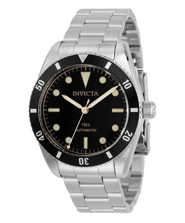 Reloj automático Invicta Vintage Pro Diver de acero inoxidable con esfera negra 31290 200M para hombre