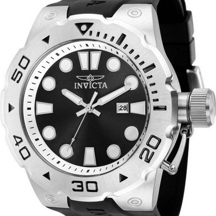 Invicta Pro Diver Silicona Esfera negra Cuarzo 36996 100M Reloj para hombre