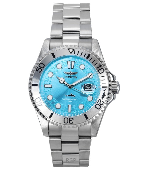 Reloj Invicta Pro Diver de acero inoxidable con esfera azul claro de cuarzo 44715 100M para hombre