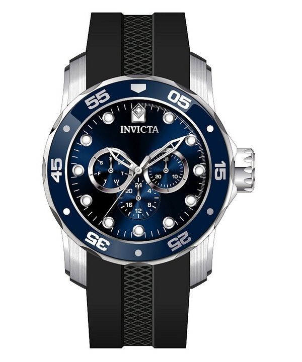 Reloj para hombre Invicta Pro Diver Scuba GMT con correa de silicona y esfera azul de cuarzo 45722 50M