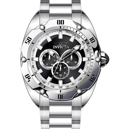 Reloj para hombre Invicta Venom GMT de acero inoxidable con esfera negra y cuarzo 45729 100M