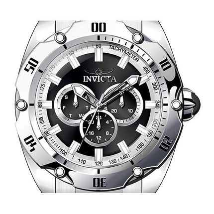 Reloj para hombre Invicta Venom GMT de acero inoxidable con esfera negra y cuarzo 45729 100M